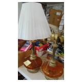 Pair of Vintage Amber Table Lamps