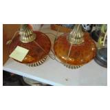 Pair of Vintage Amber Table Lamps