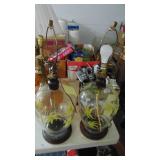 Pair of Large Clear Glass Lamp