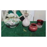 Assorted Vases including Dakota Pottery, 1903 Ruby Cup and Nippon