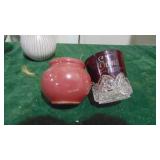 Assorted Vases including Dakota Pottery, 1903 Ruby Cup and Nippon