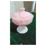 Fenton Rosealene Water Lilly Pink Swirl Slag Glass