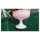 Fenton Rosealene Water Lilly Pink Swirl Slag Glass