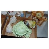 Assorted Decor and Vintage Mantle Clock