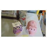 Vintage Cat Bank and 2 Other Banks