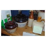 Vintage Bean Pots, Bottle and Jug