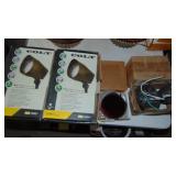 NIB Set of 2 Hubbell Outdoor Lights, Colored Lens and Set of 2 Duel Outdoor Lights