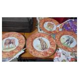 Set of 4 Limoges Animal Plates