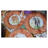 Set of 4 Limoges Animal Plates