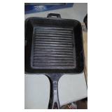 O Sauage Stuffer and Old Mountain Cast Iron Square Skillet