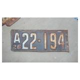 1926 Minnesota License Plate