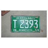 1954 Minnesota License Plate