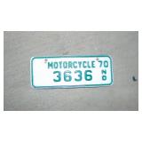 1970 North Dakota Motorcycle License Plate