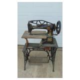 Very Old Singer Leather Treadle Sewing Machine