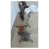 Very Old Singer Leather Treadle Sewing Machine