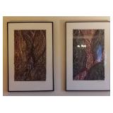 Pair of Framed Signed Linocut Artworks