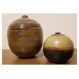 2 Signed Studio Art Pottery Vases