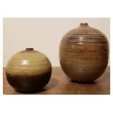 2 Signed Studio Art Pottery Vases