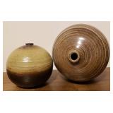 2 Signed Studio Art Pottery Vases