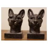 Very Cool Large Set of Cast Iron on Granite Cat Bookends