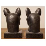 Very Cool Large Set of Cast Iron on Granite Cat Bookends