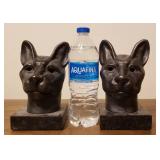 Very Cool Large Set of Cast Iron on Granite Cat Bookends