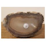 Agate Slab w/Pewter Wizard & Crystal