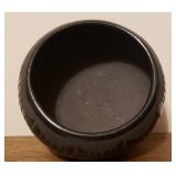 Vintage Native American Black on Black Pottery Bowl
