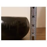 Vintage Native American Black on Black Pottery Bowl