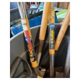 Garbage Can Full of Good Yard Tools Shovels etc