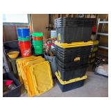 Lot of 15 Large Heavy Duty Black & Yellow Totes w/Lids
