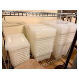 Large Lot of Small to Midsize Clear Plastic Totes w/Lids