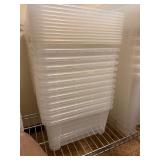 Large Lot of Small to Midsize Clear Plastic Totes w/Lids