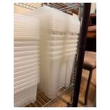 Large Lot of Small to Midsize Clear Plastic Totes w/Lids
