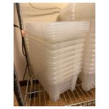 Large Lot of Small to Midsize Clear Plastic Totes w/Lids