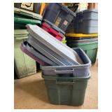 LARGE Lot of Approx 30+ Rubbermaid Totes w/Lids