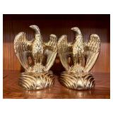 2 Sets of Vintage Brass Bookends - Eagles & Large Brass Doors