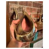 Great Looking Mid Century Brass "Flame" Bookend Set by Ben Seibel
