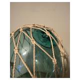 Nautical Decor Lot - Large Glass Bowl Full of Items & Glass Fishing Float