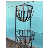 3 Outdoor Metal Plant Basket Stands
