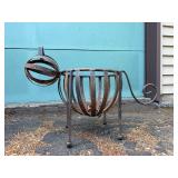 3 Outdoor Metal Plant Basket Stands