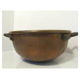 Large Antique Copper Bowl w/Handles
