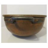 Large Antique Copper Bowl w/Handles