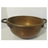 Large Antique Copper Bowl w/Handles
