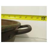 Large Antique Copper Bowl w/Handles