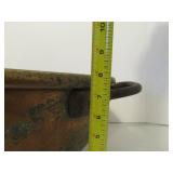 Large Antique Copper Bowl w/Handles