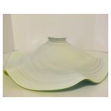 LARGE Blue/Yellow Swirled Art Glass Centerpiece Bowl
