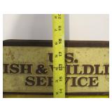 Original Vintage Embossed US FISH & WILDLIFE Service Sign