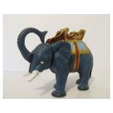 Cast Iron Circus Elephant Mechanical Coin Bank