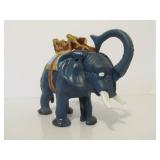 Cast Iron Circus Elephant Mechanical Coin Bank